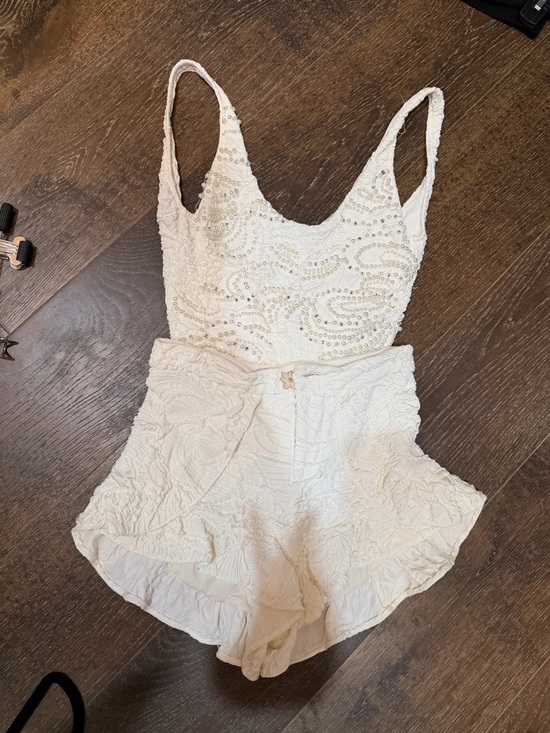 PatBO Pants - Patbo beaded one piece body suit & shorts S/M